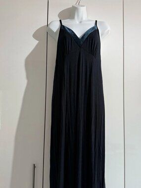 Biba Dress Women's UK Size 12 Black Jersey Maxi Dress Strappy Sleeve New